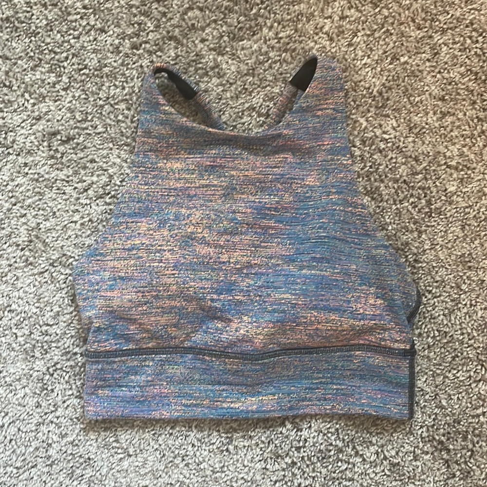 Lululemon energy bra high neck long line color multi size 4 - Picture 2 of 8